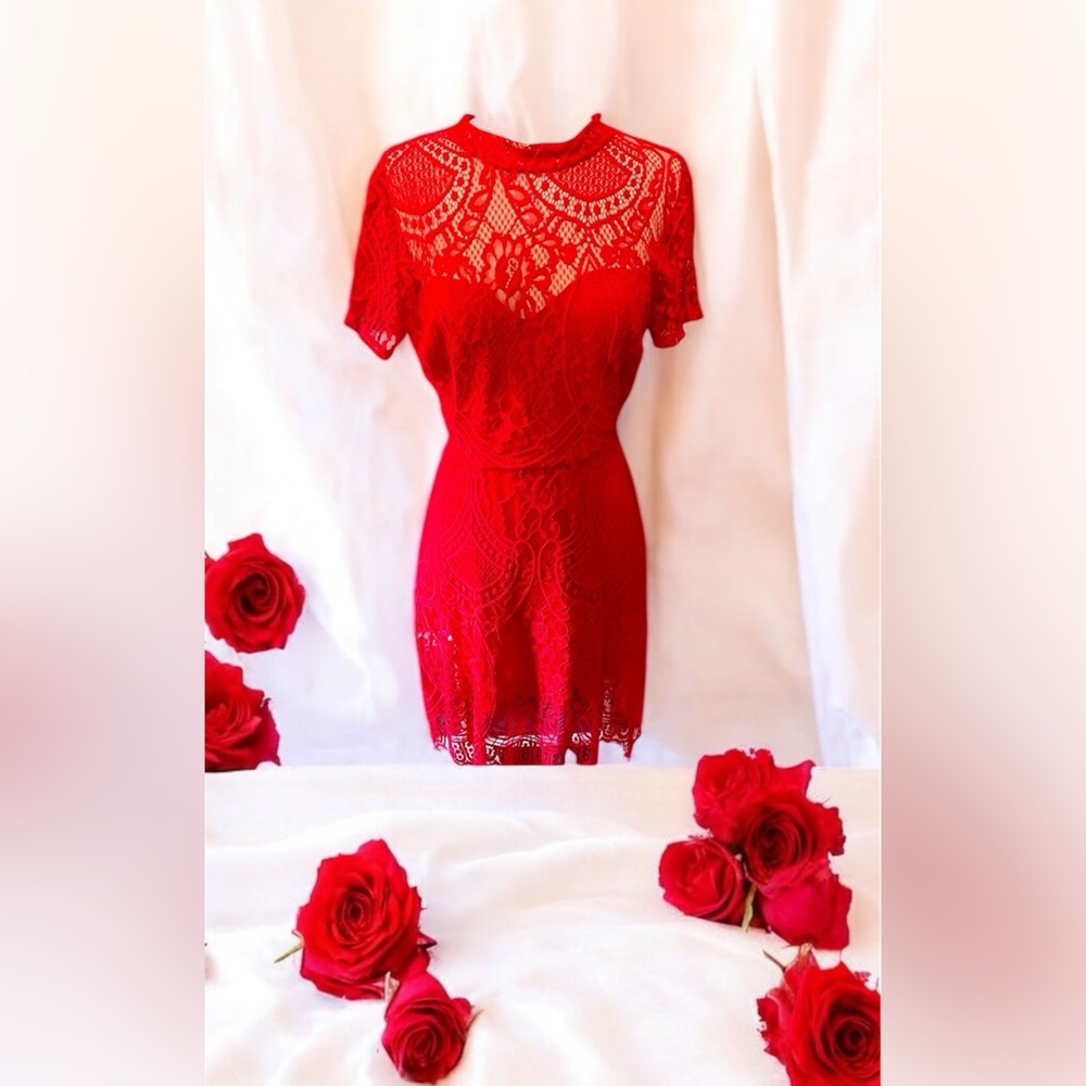 Red lace dress Boutique